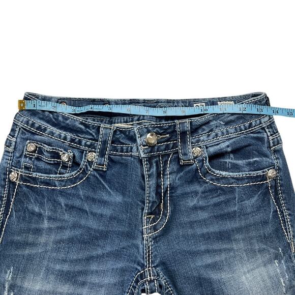 Miss‎ Me Jeans Bootcut JP5908BV Embellished Bling Flap Pocket Women's 27 Denim - Picture 8 of 14